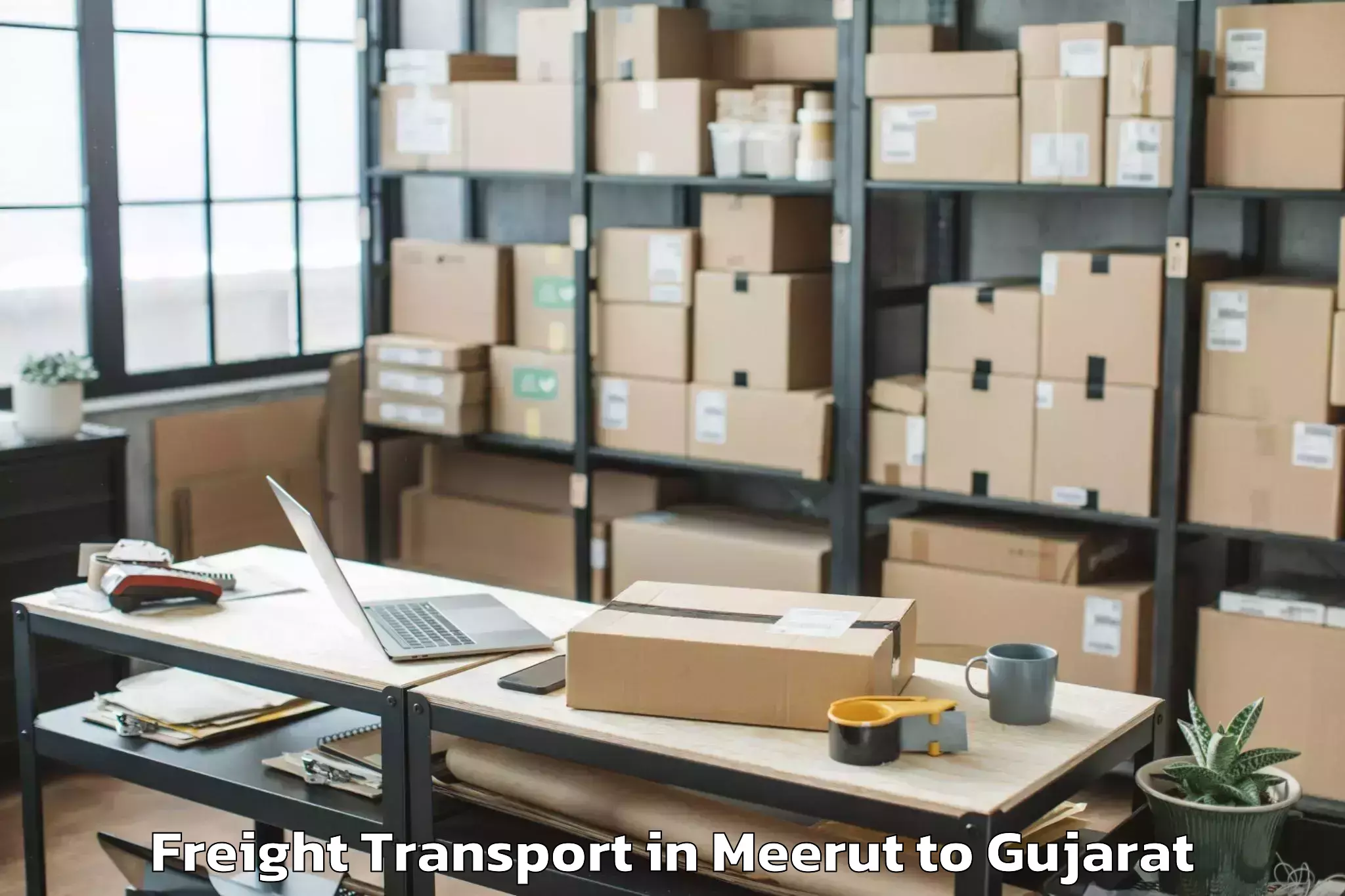 Professional Meerut to Bedi Freight Transport